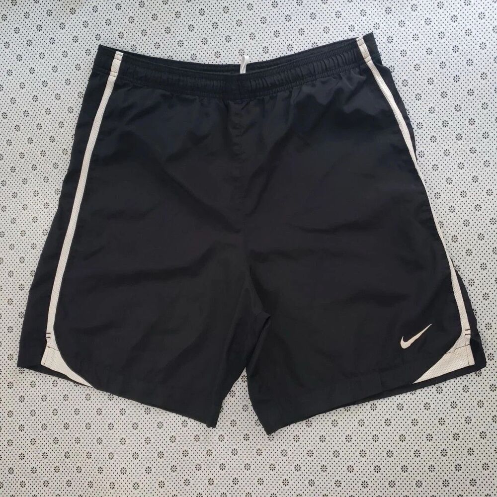 Nike Mens Size Small Dri-FIT Running Workout Shorts Black White Trim Shorts